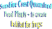 Sunshine Coast Queensland
Pond Plants ~ to create
habitat for frogs: